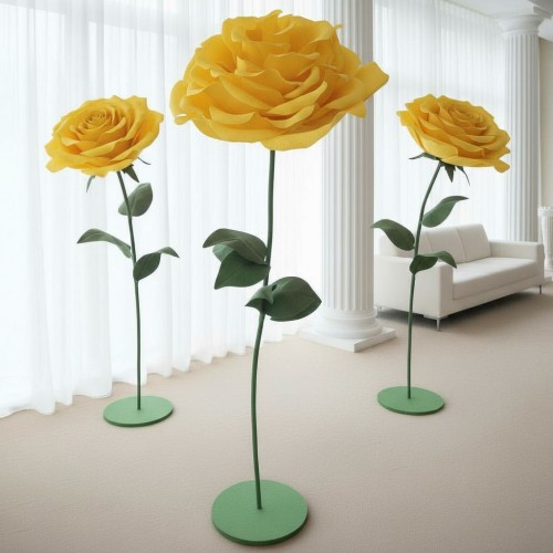 Ростовой цветок из бумаги "Роза желтая"